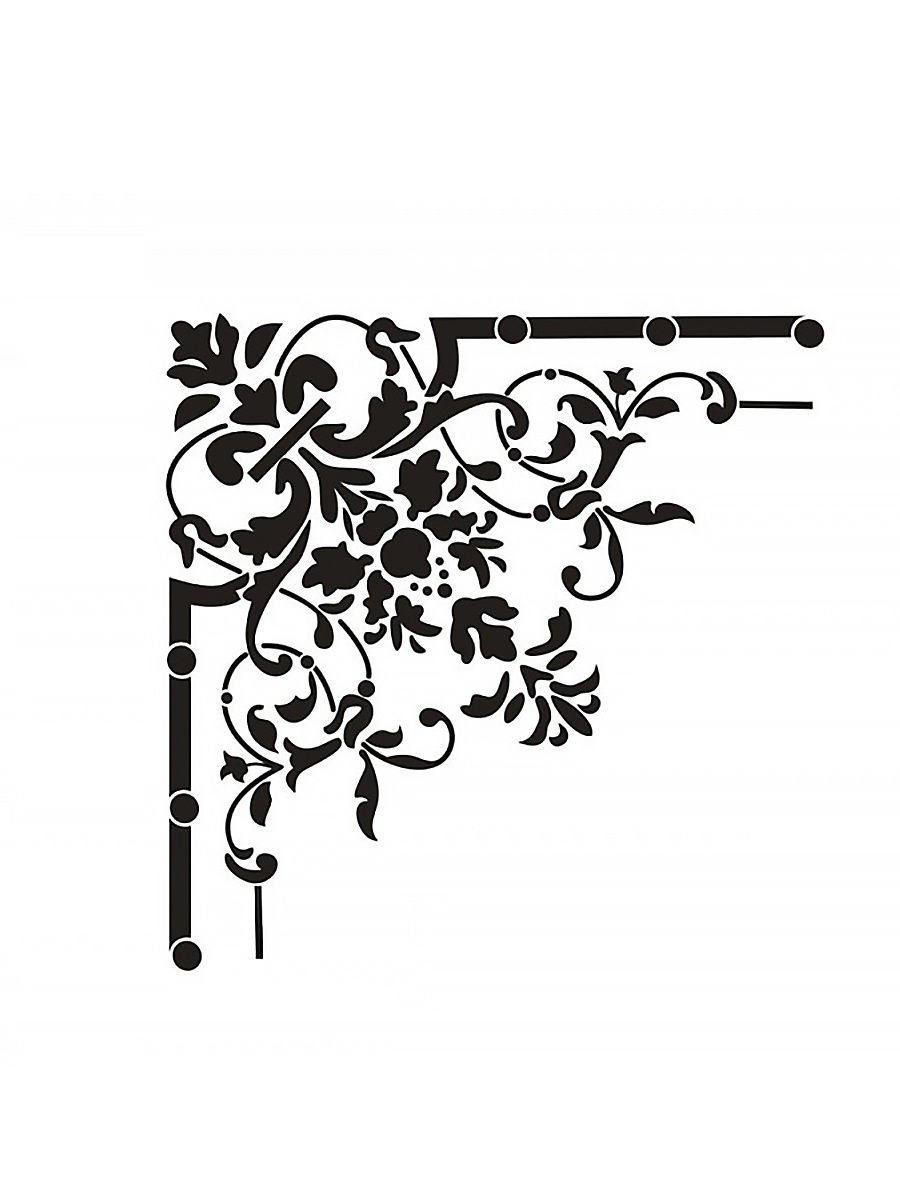 Трафарет крупные цветы