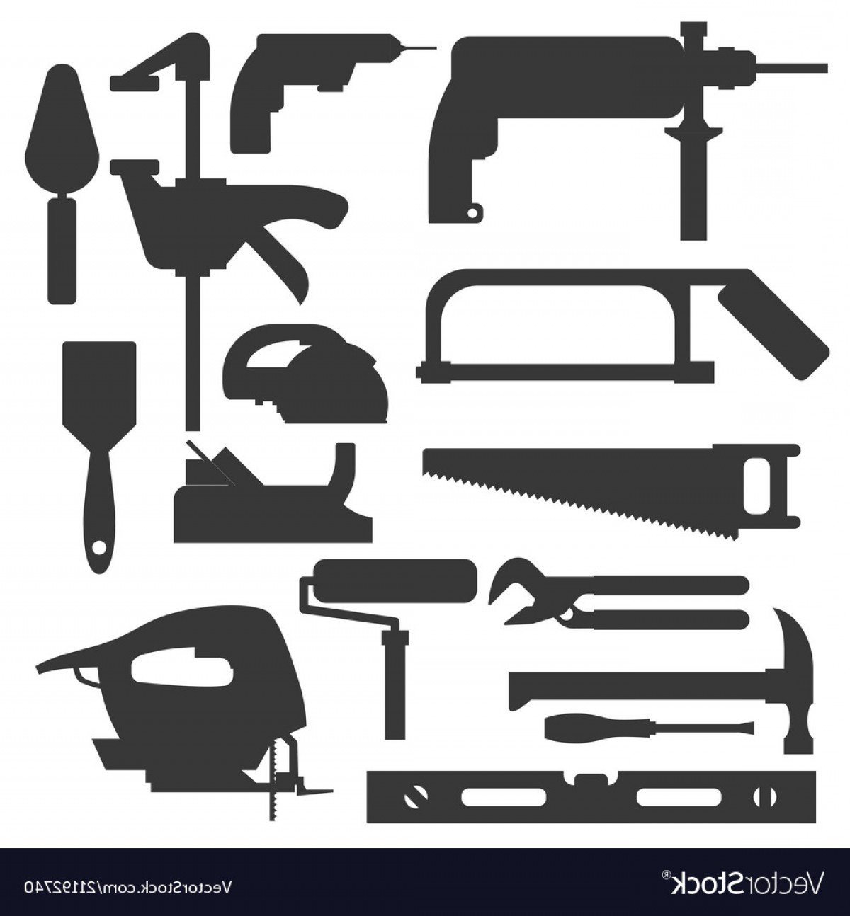 Строительные инструменты силуэт