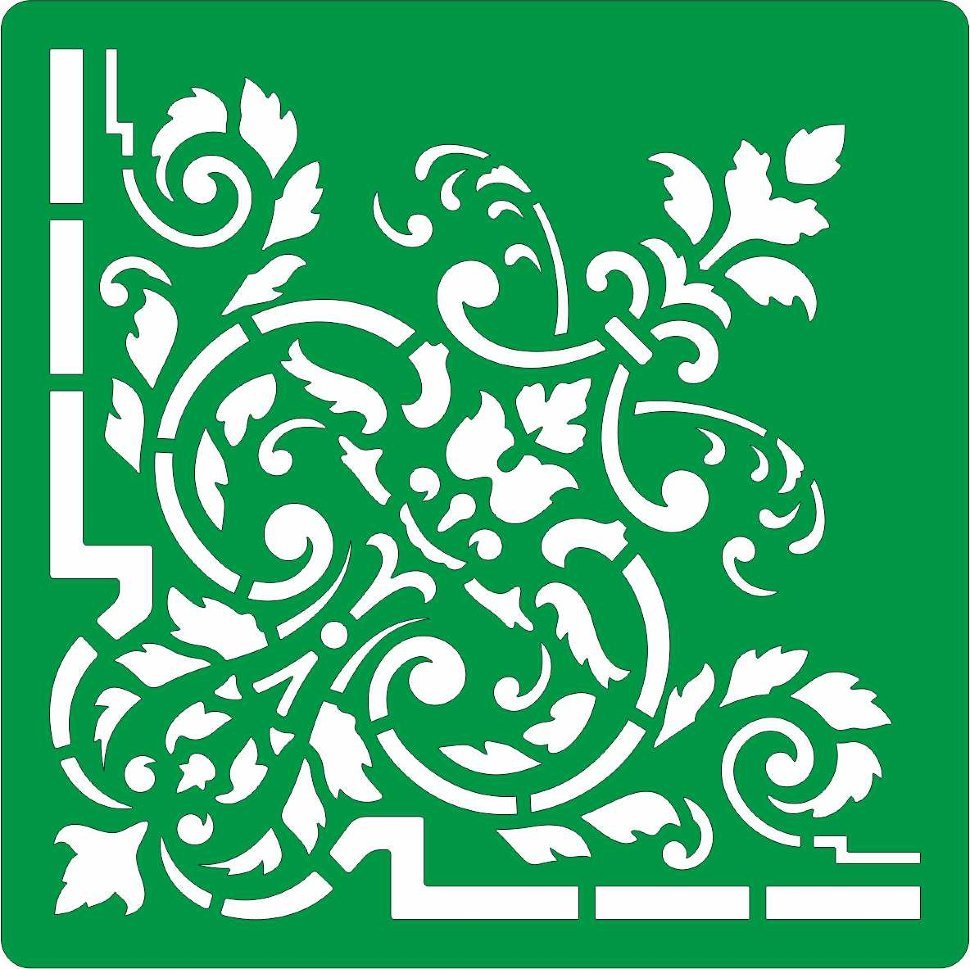 Цветочный трафарет на стену