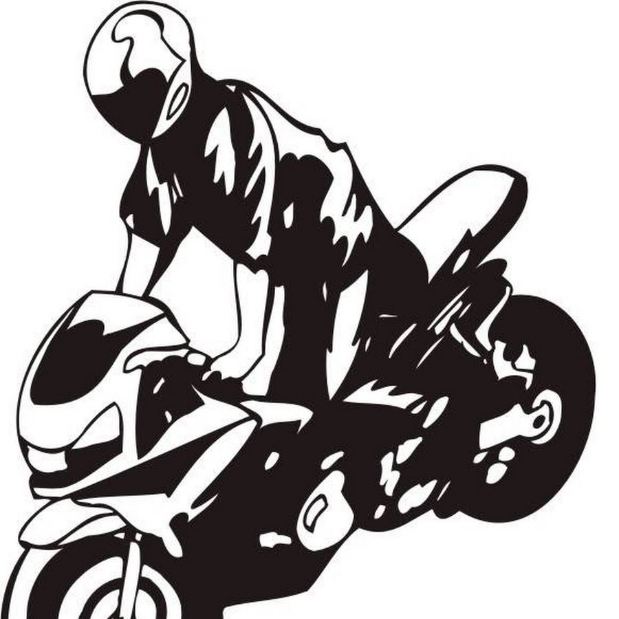 Трафарет мотоциклиста