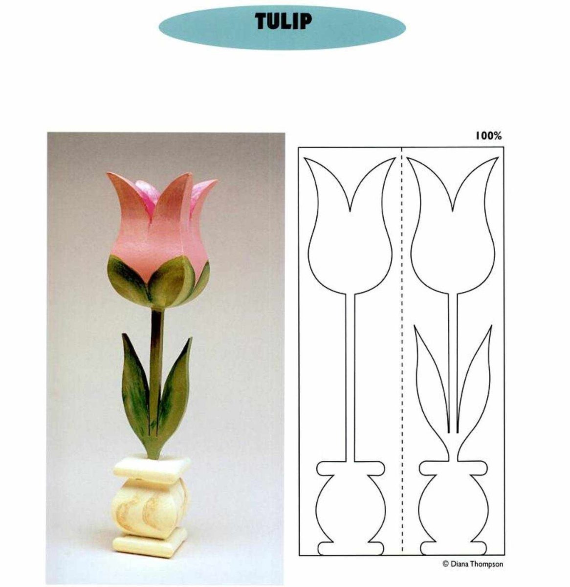 Шаблон тюльпана для поделки
