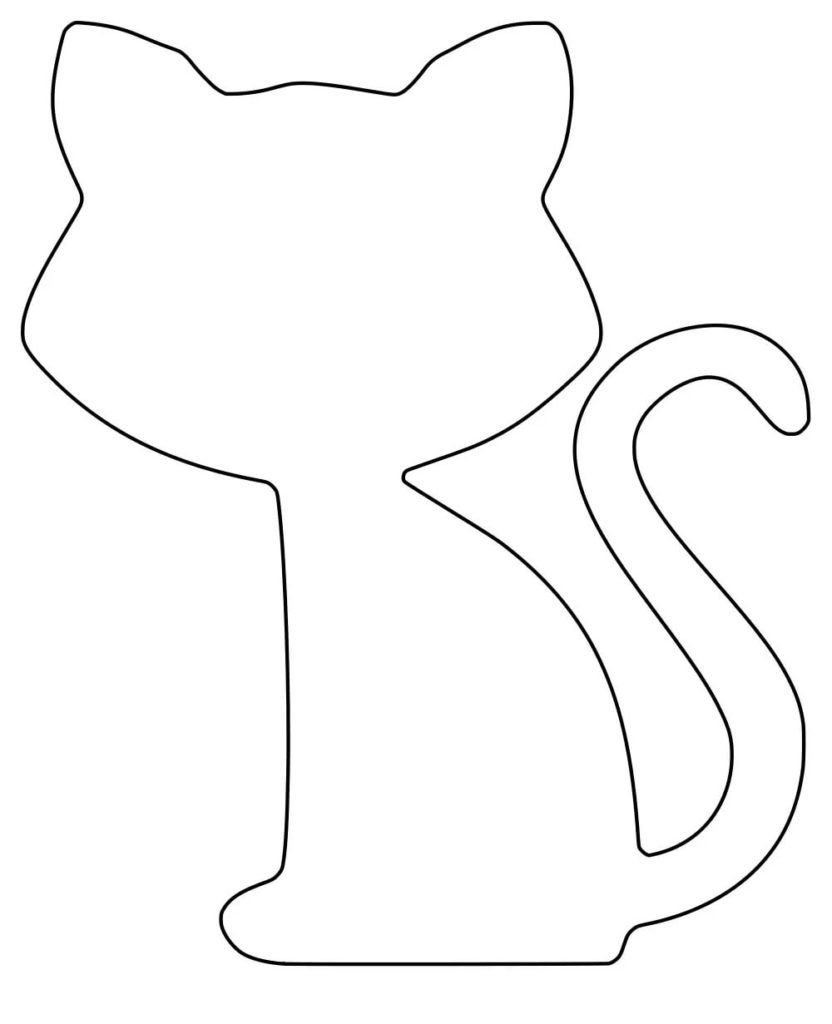 Трафарет кошки для рисования в детском саду