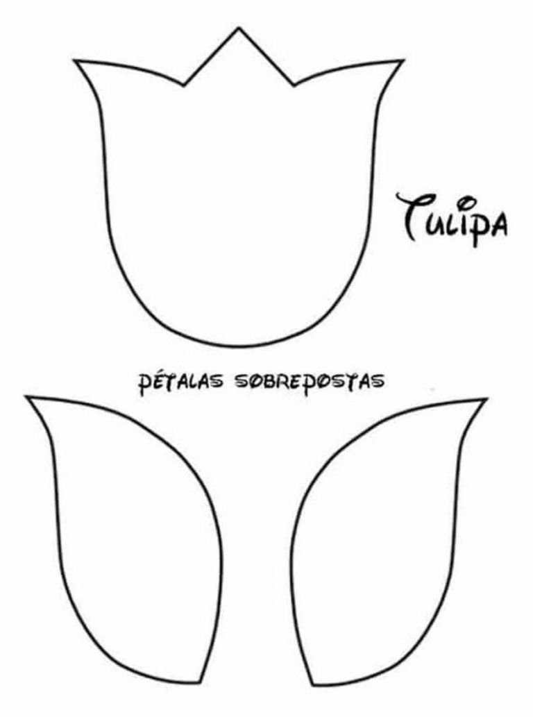 Трафарет тюльпана для вырезания