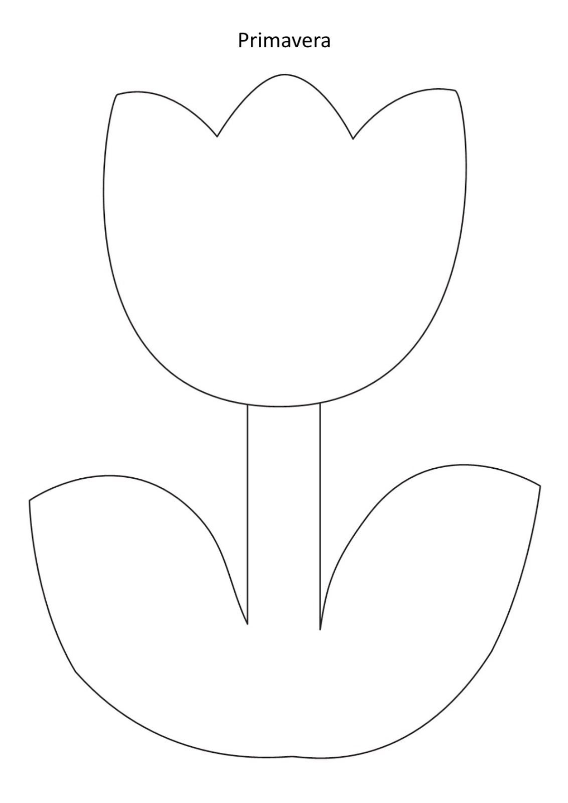 Трафарет тюльпана для покраски