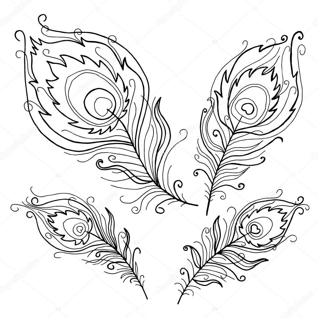 Перо Жар птицы джутовая филигрань