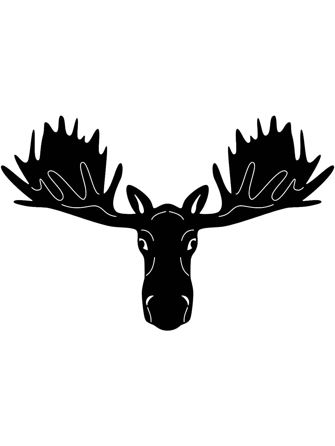 Силуэт головы лося