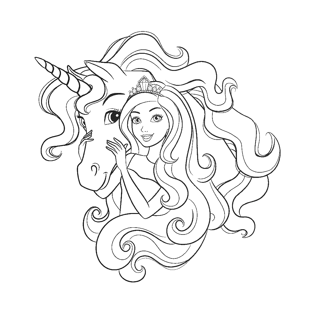 Раскраска принцесса Единорожка