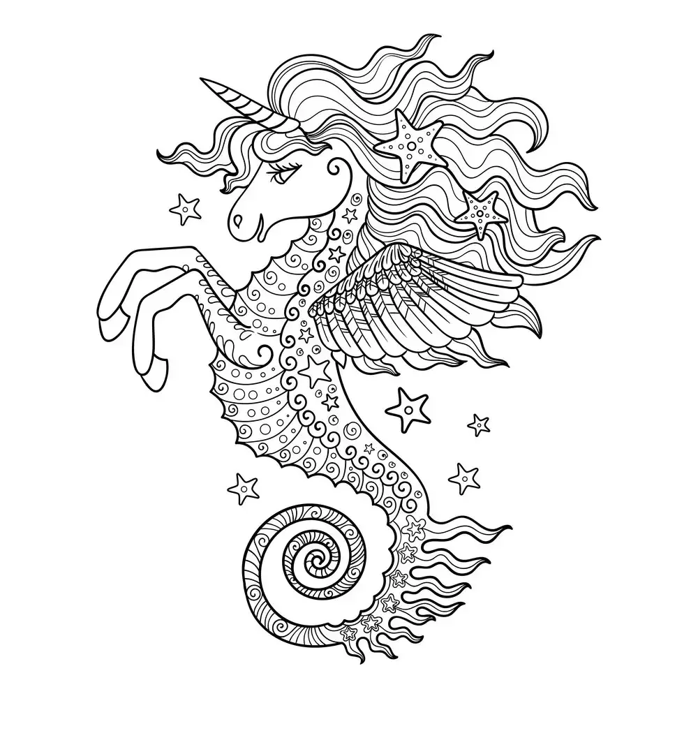 Русалка на коне раскраска