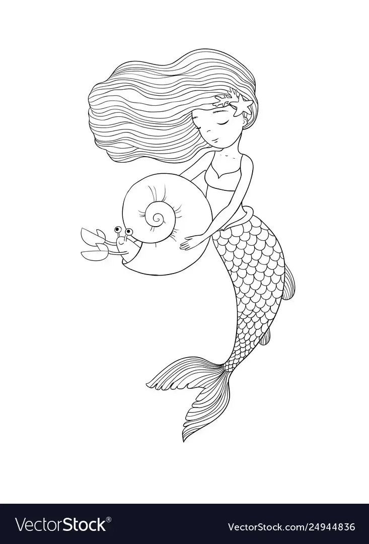 Раскраска Единорожка Русалка