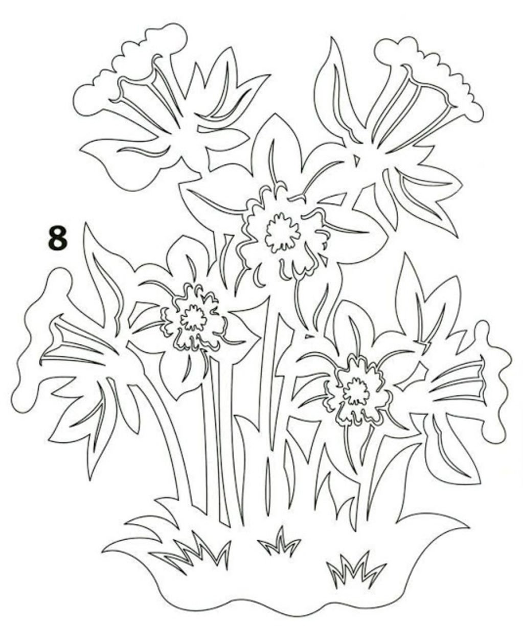 Трафареты цветов для рисования