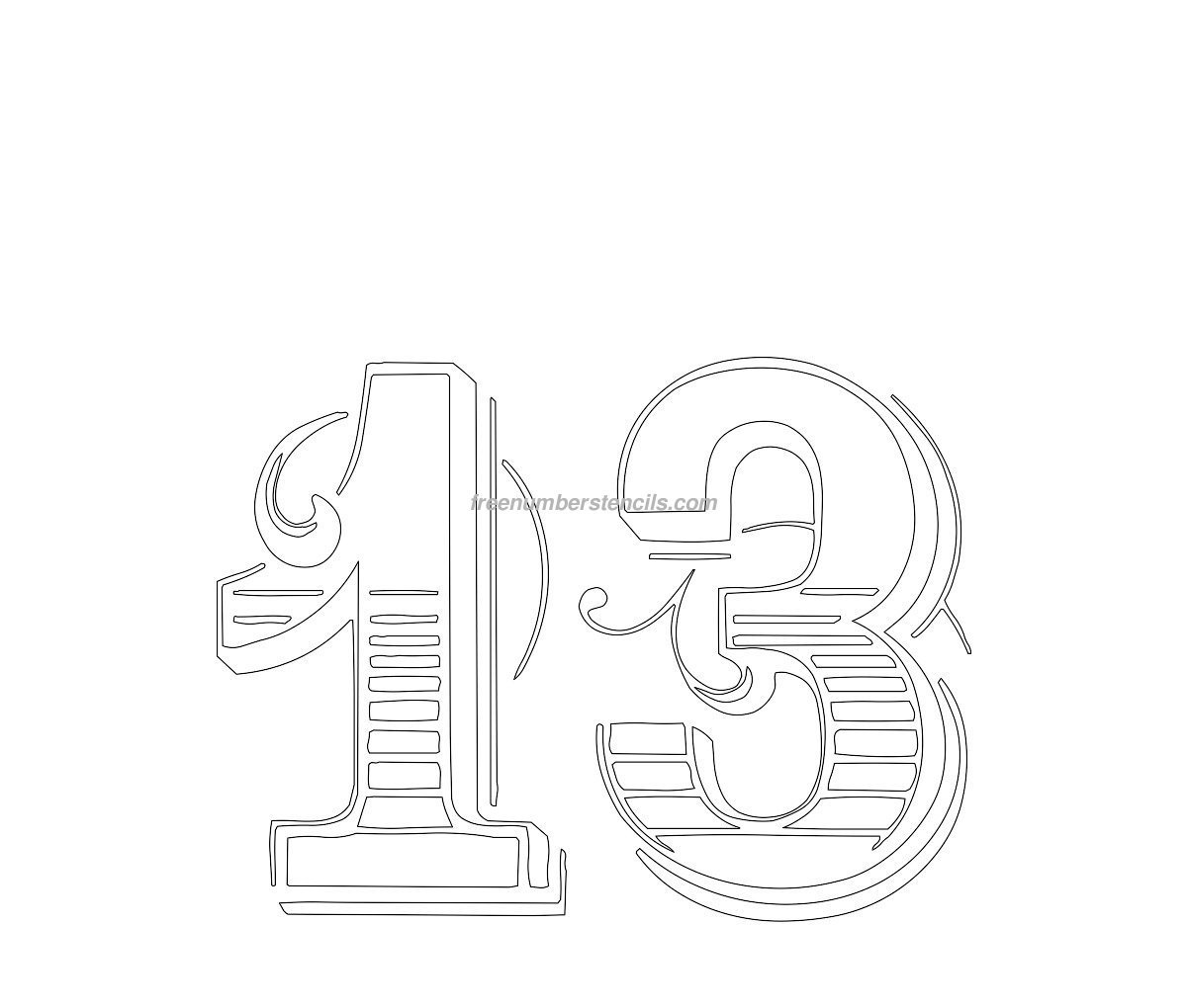 Цифра 18 трафарет