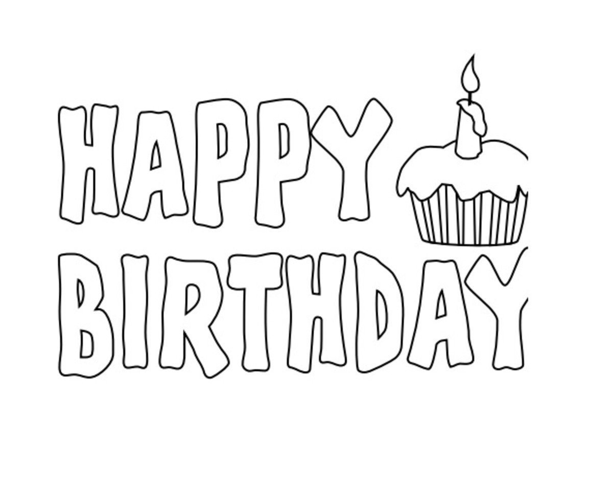 Трафарет с днем рождения