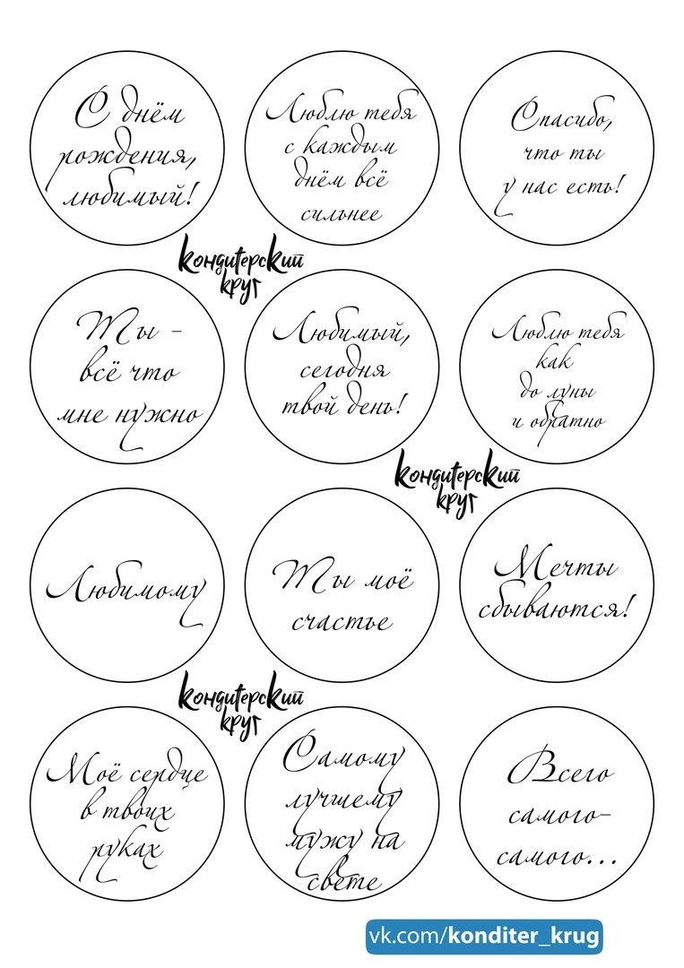 Образец надписей для капкейков для мужа