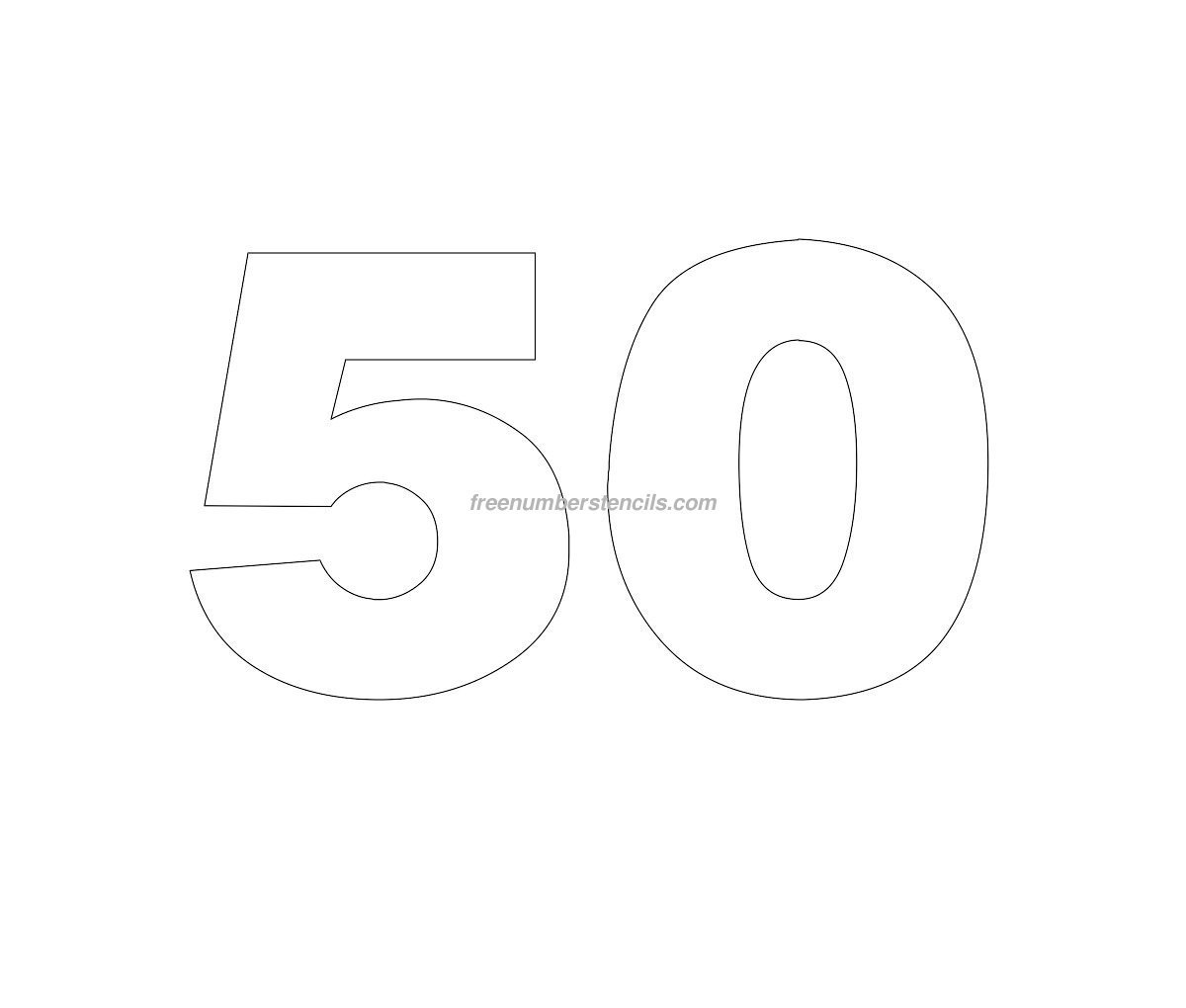 Цифра 50 трафарет