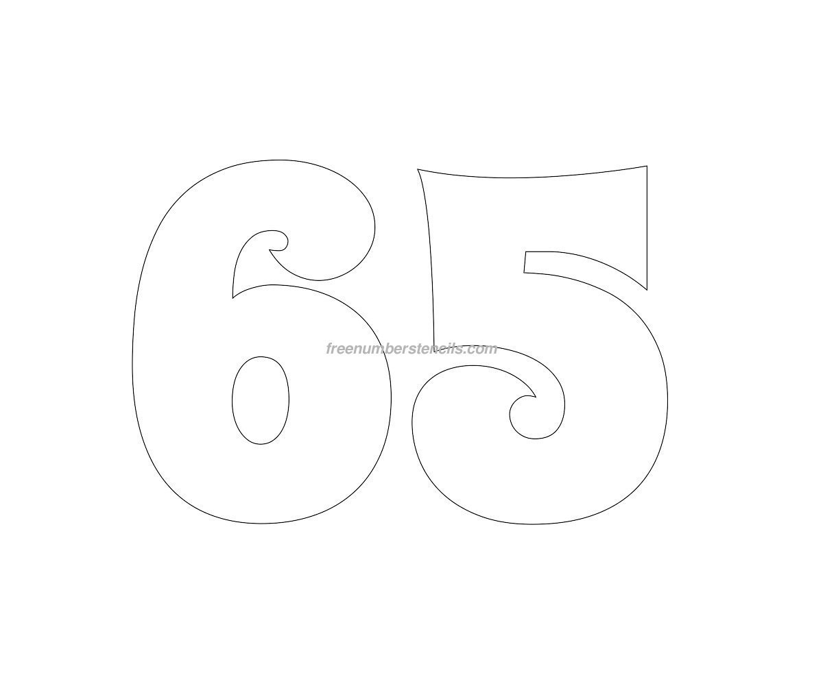 Цифра 65 трафарет для торта