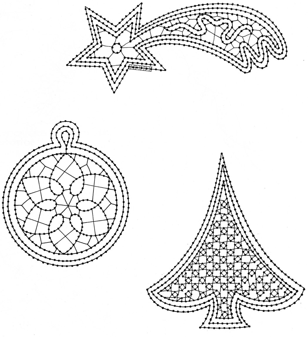 Сколок елочки на коклюшках