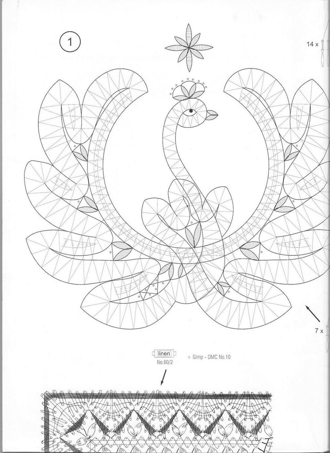 Вологодское кружево сколки птицы