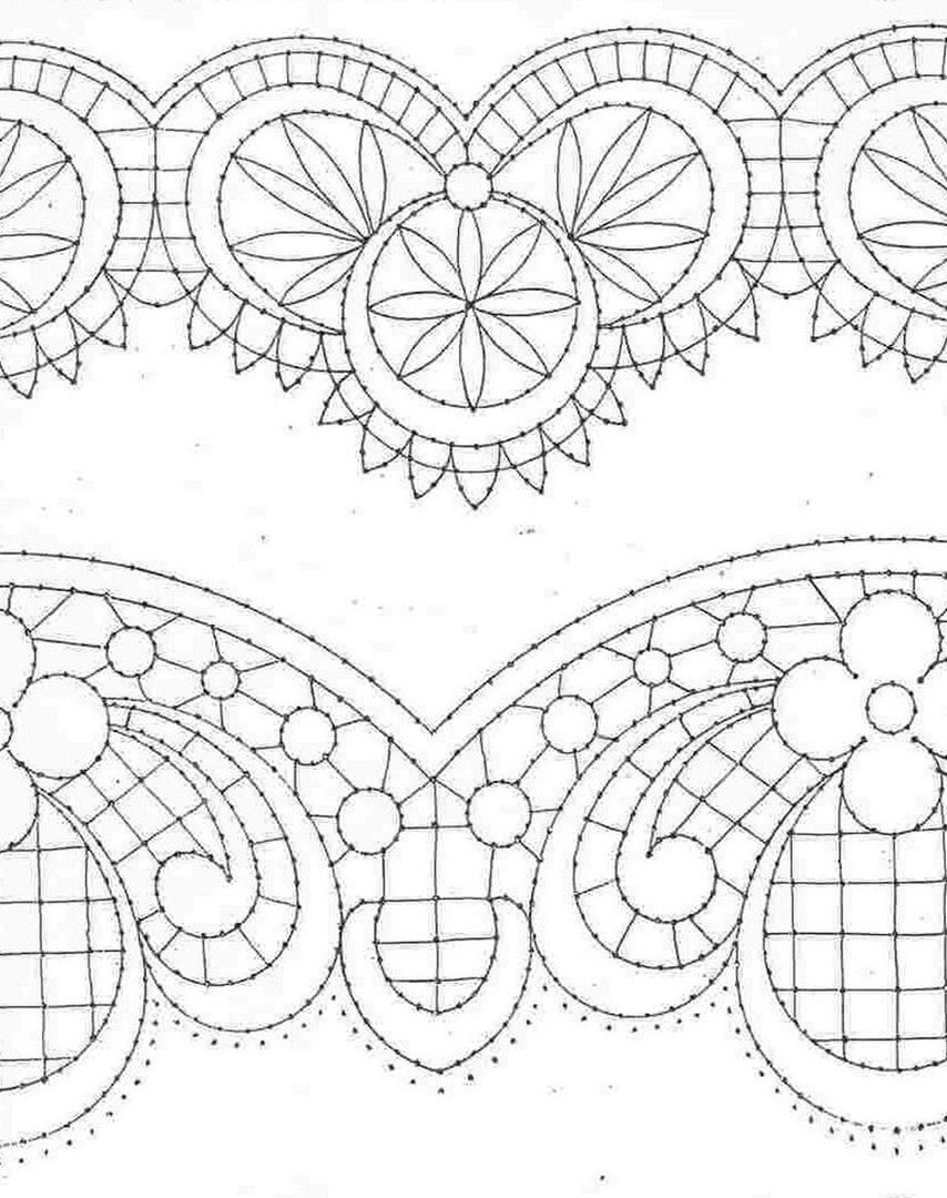 Точечная роспись кружева Ришелье