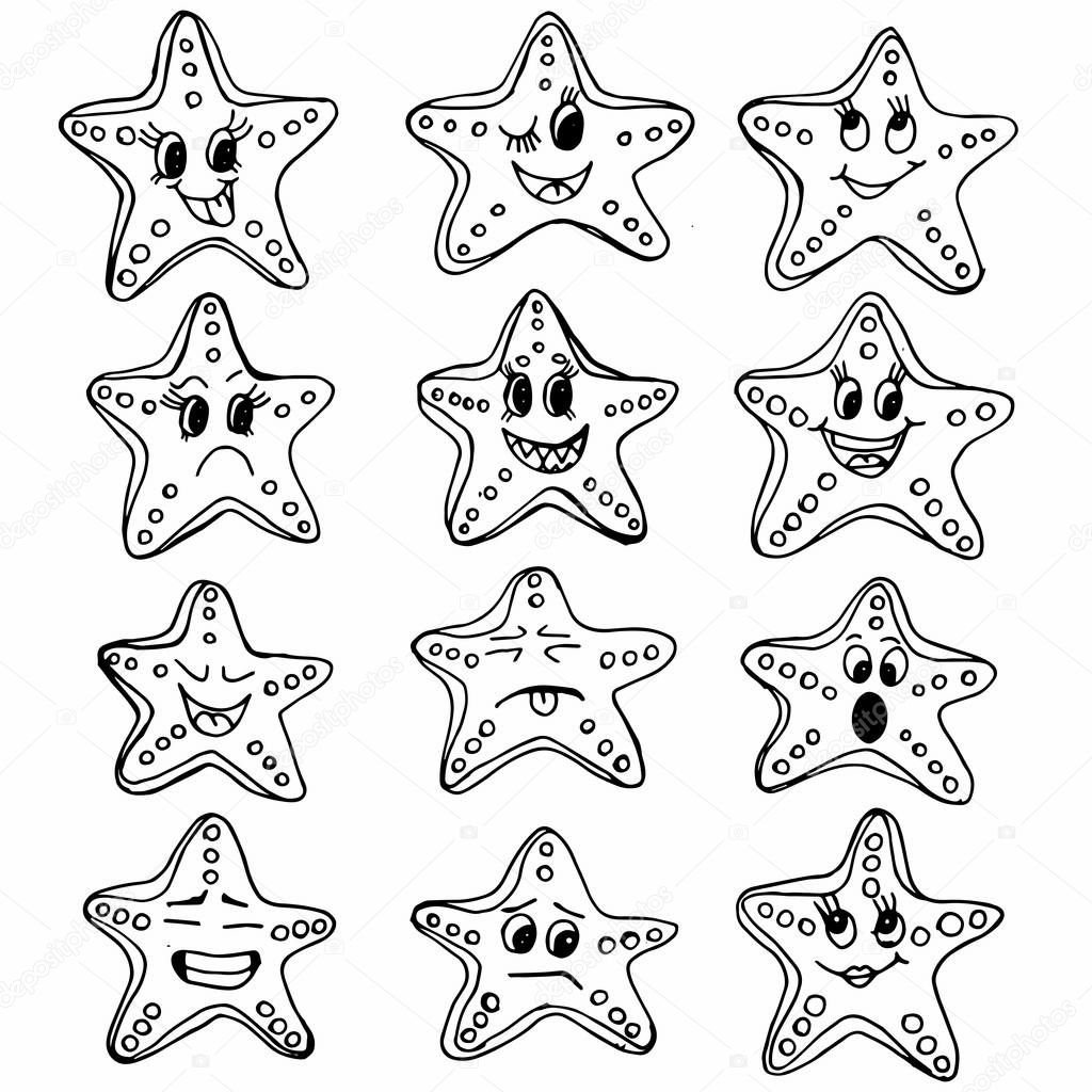 Морская звезда трафарет