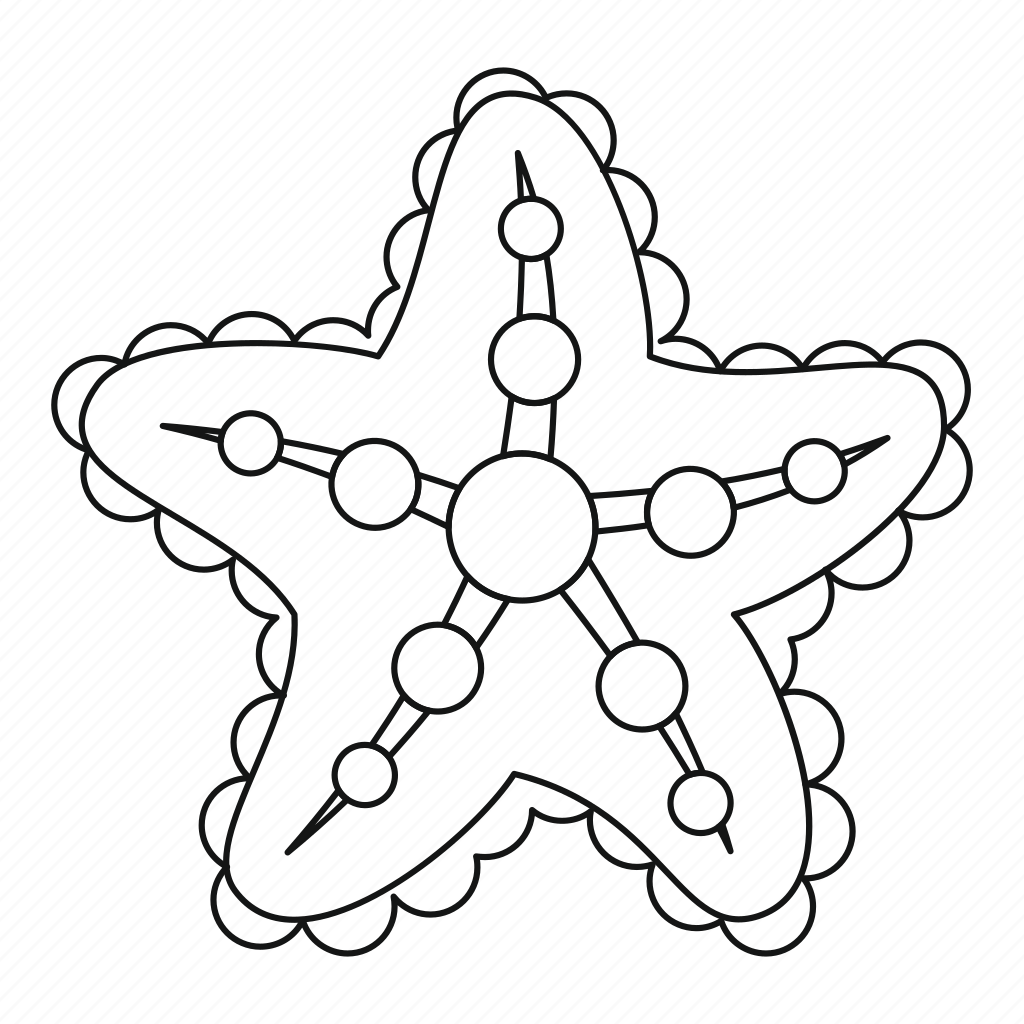 Морская звезда трафарет для вырезания