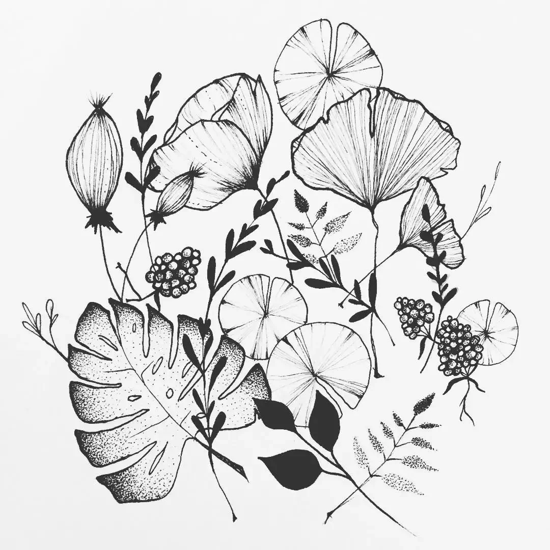 Цветы набросок