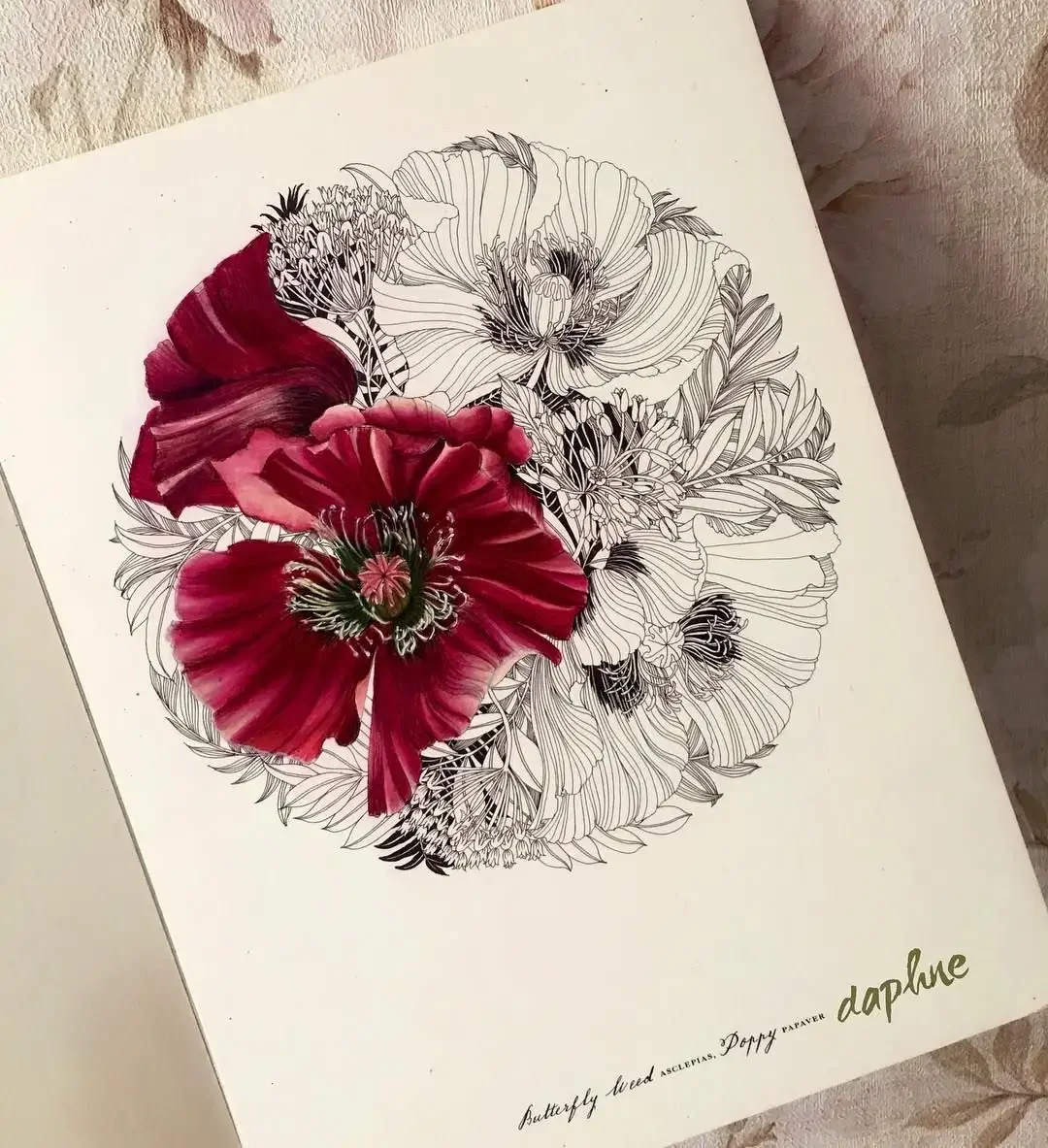 Цветочки в скетчбуке