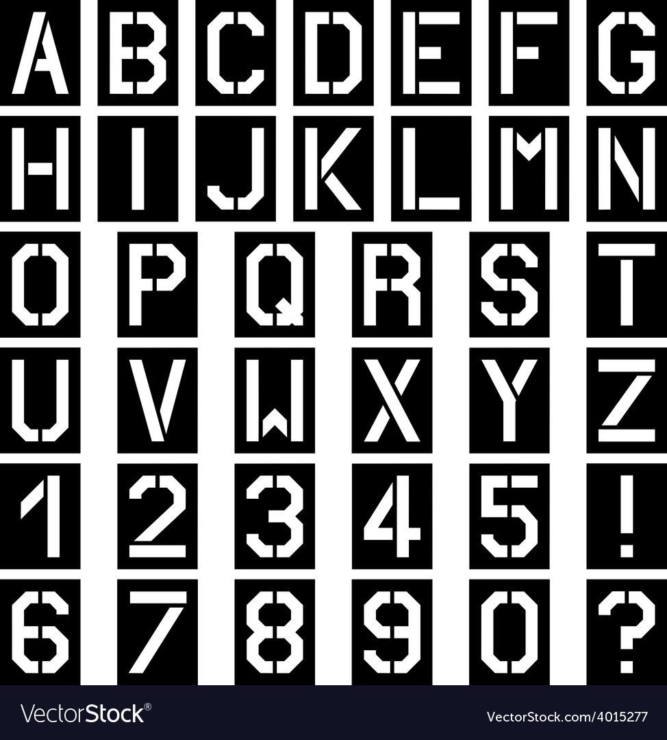 Латинский шрифт трафарет