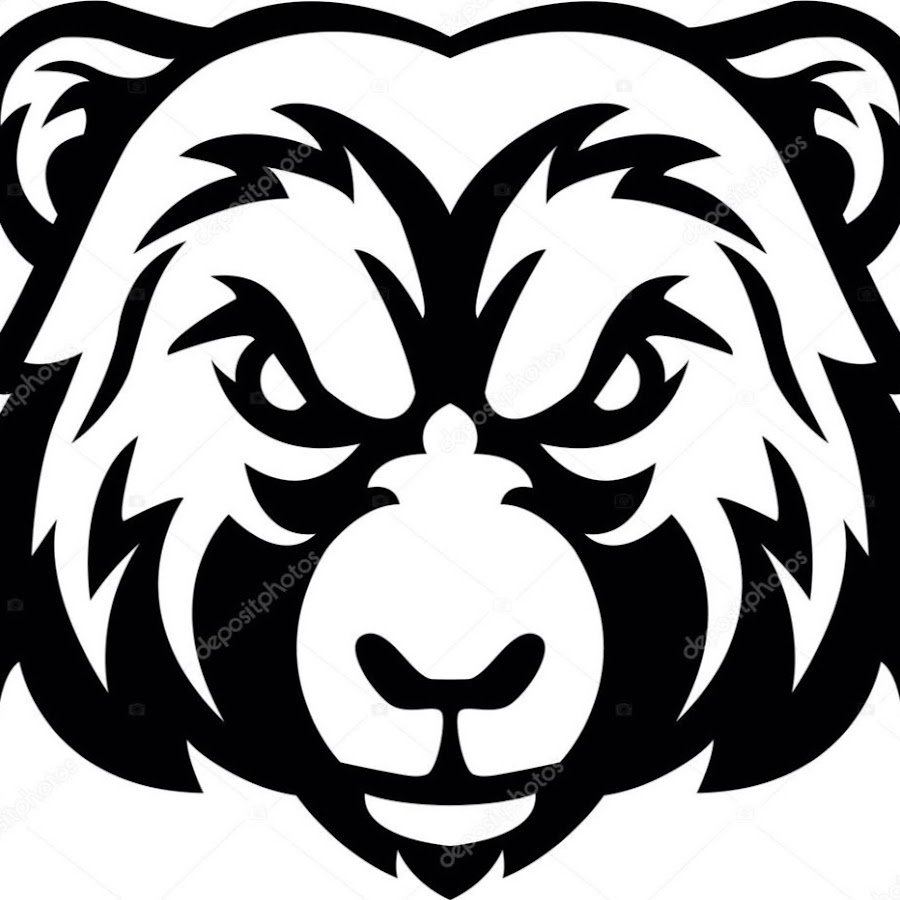 Контур морды медведя