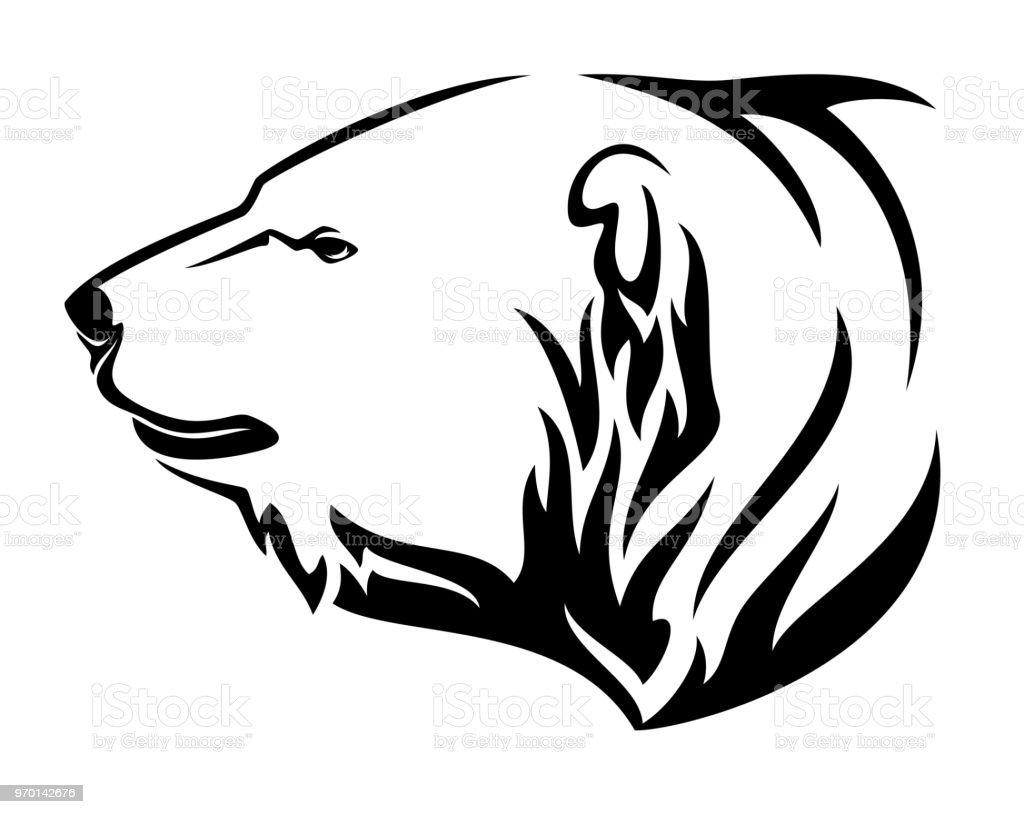 Силуэт головы медведя