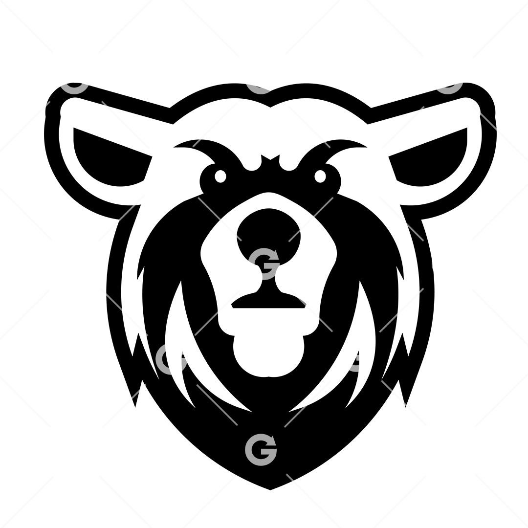 Силуэт головы медведя