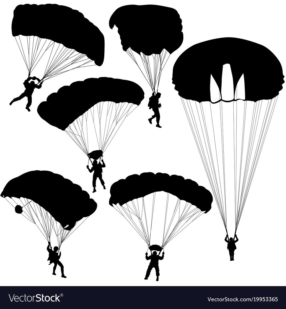 Силуэт десантника на парашюте