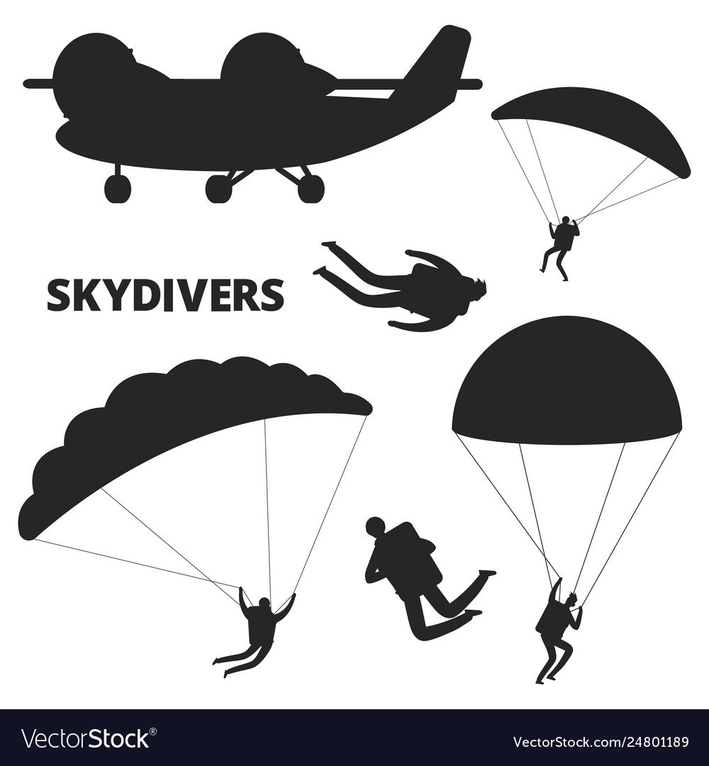 Самолет с парашютистами вектор