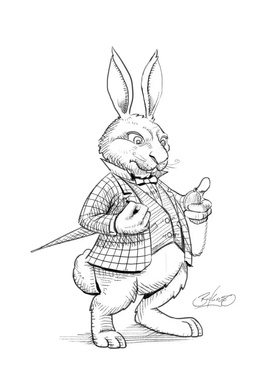 Белый кролик из Алисы в стране чудес