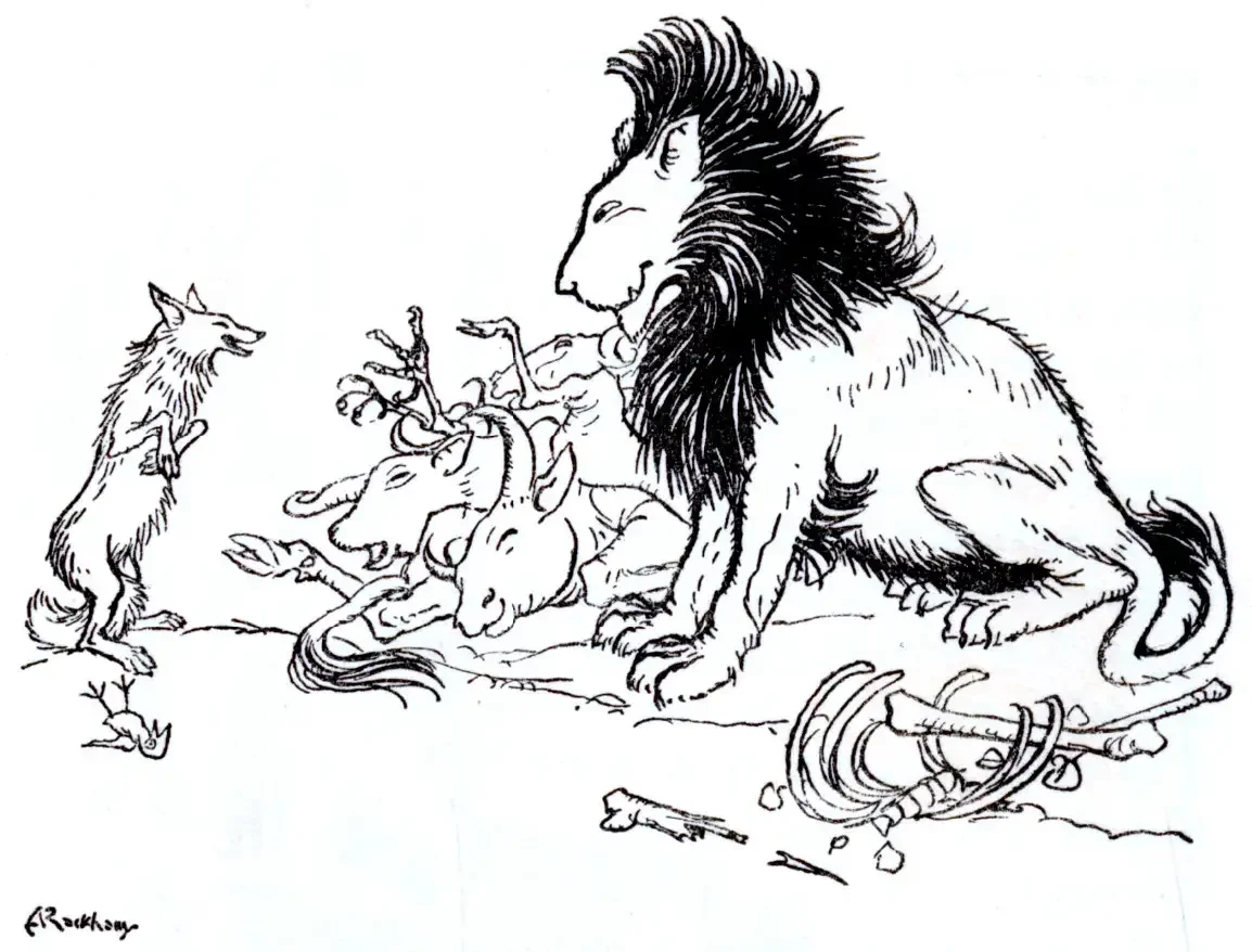 Лиса и Лев басня Крылова
