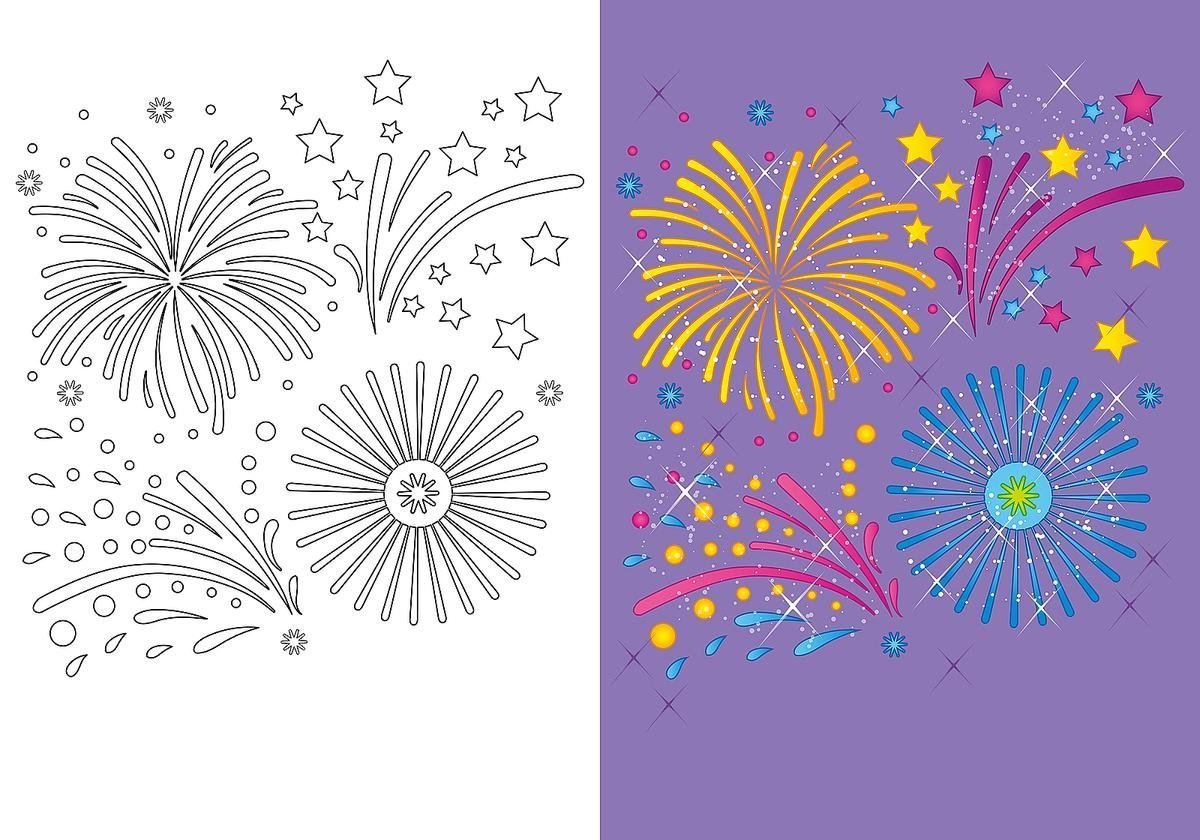 Салют трафарет