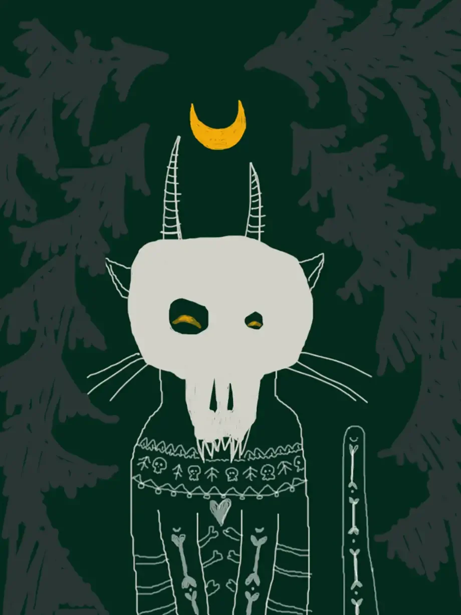 Арт кот Баюн Минимализм