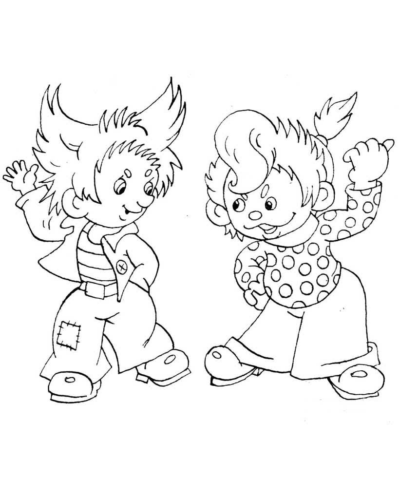 Незнайка трафарет