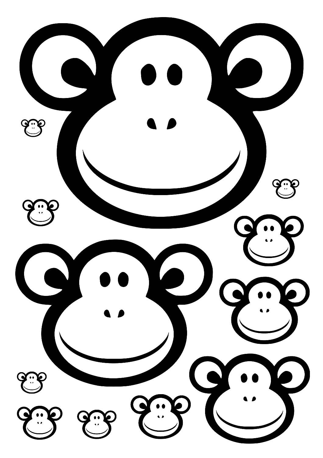 Трафарет головы обезьяны