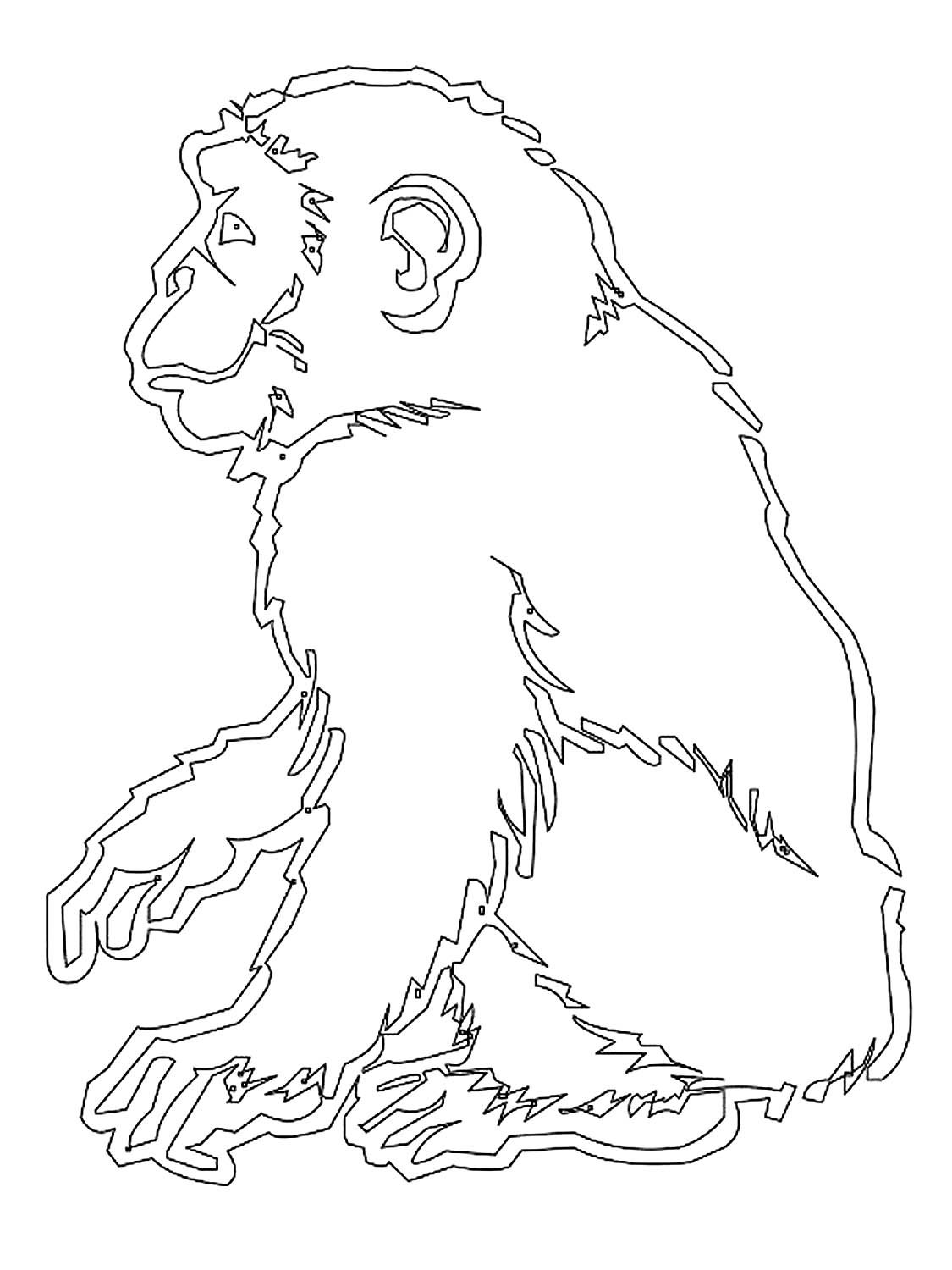 Графический рисунок обезьянки