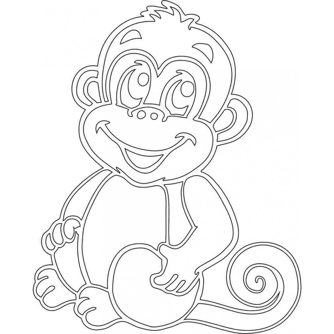 Силуэт обезьяны на ветке