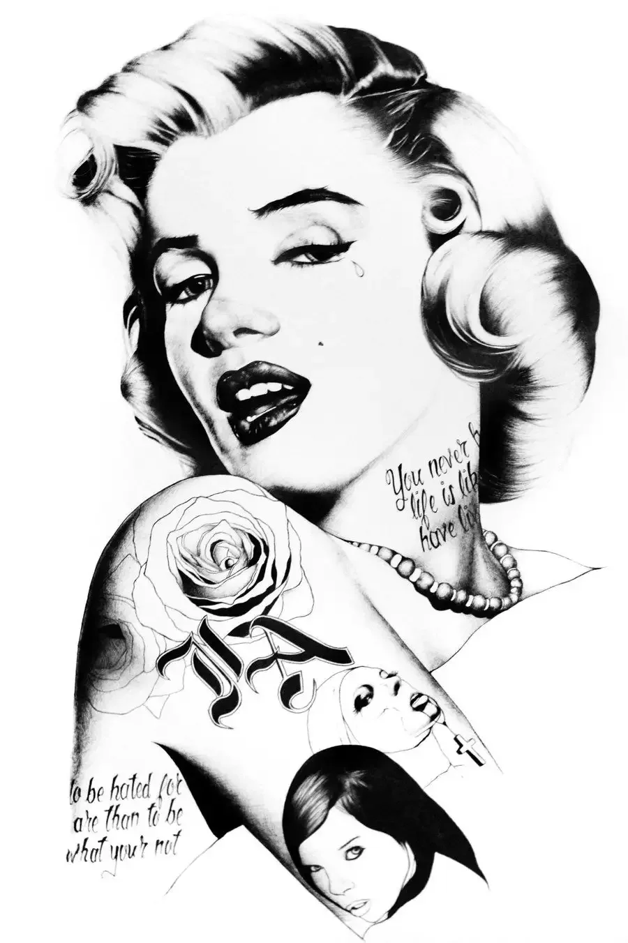 Мэрилин Монро карандашом в полный рост