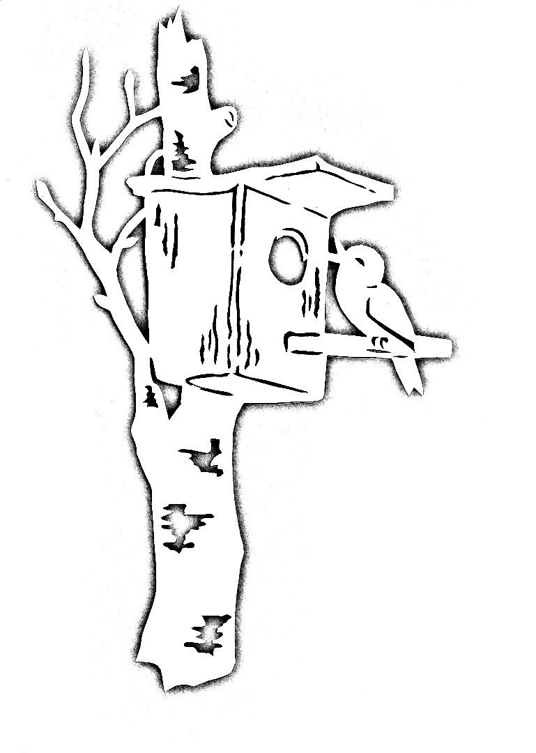 Трафареты на окна дерево