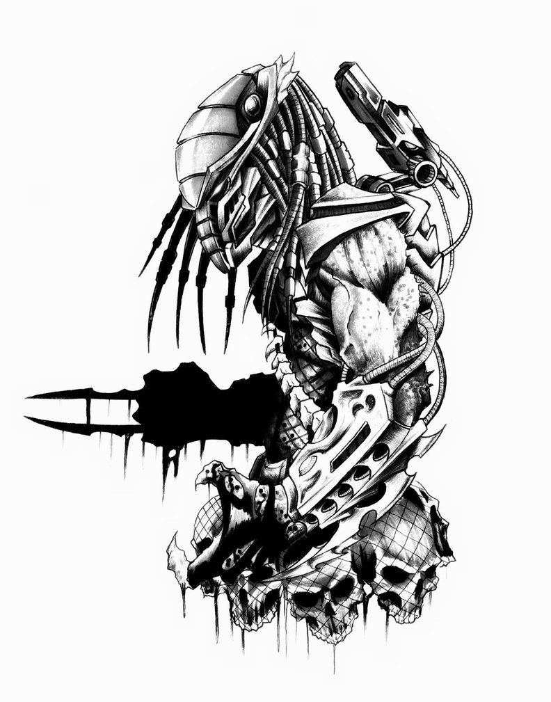 Predator тату эскизы