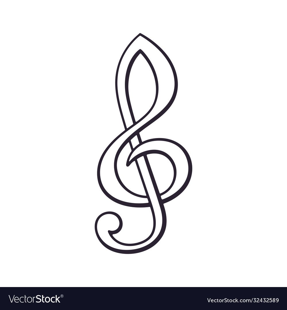 Скрипичный ключ раскраска для детей