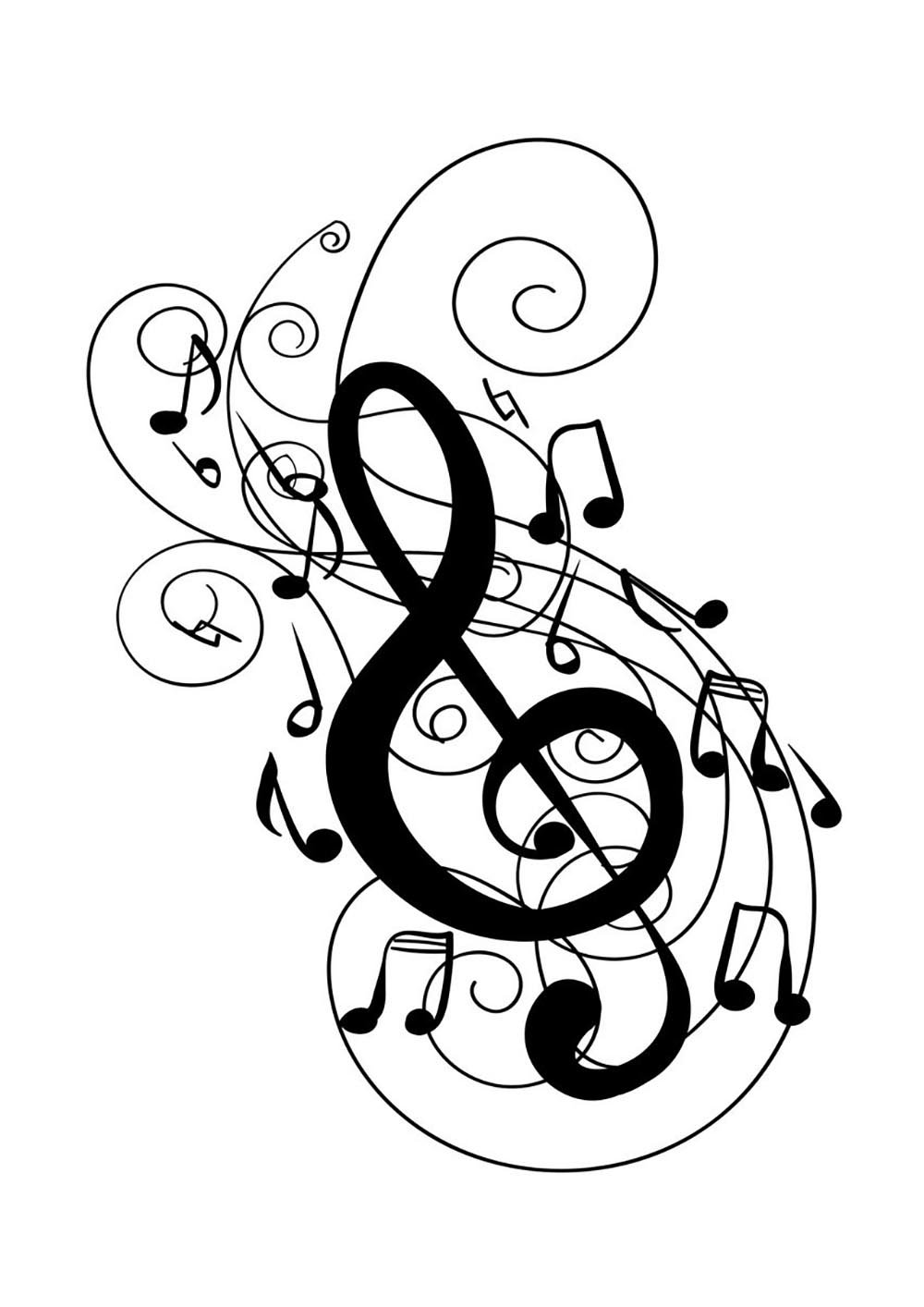 Скрипичный ключ с вензелями