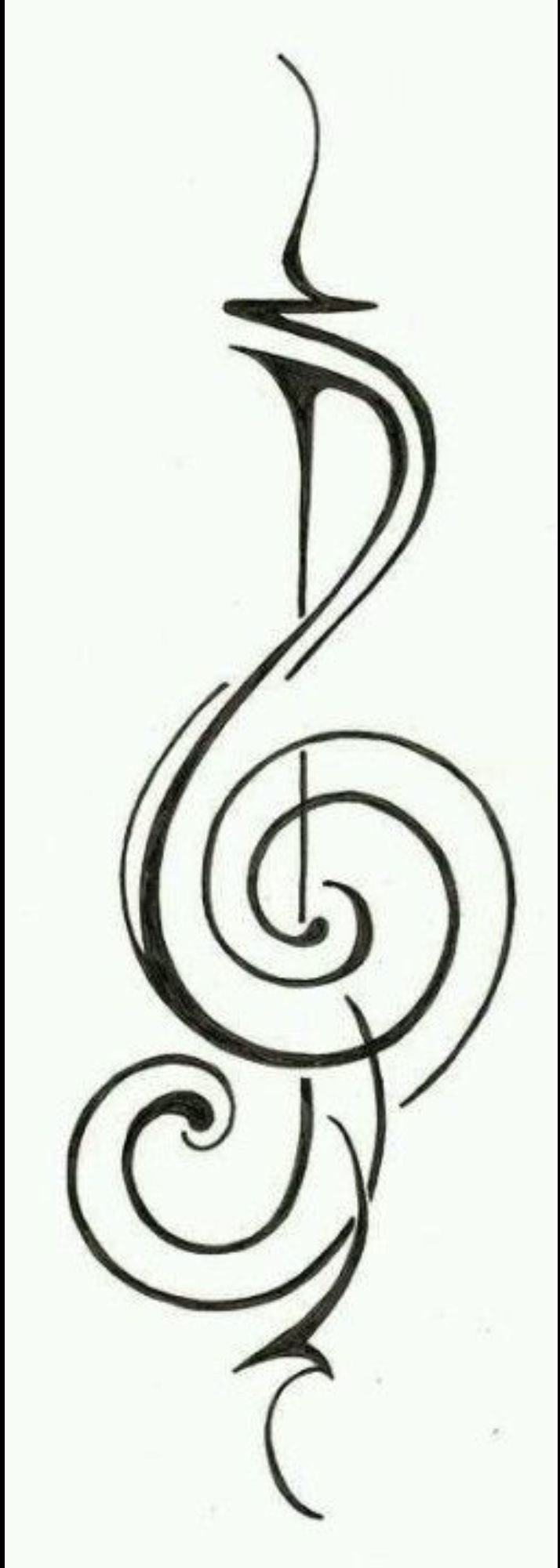 Татуировка скрипичный ключ эскиз