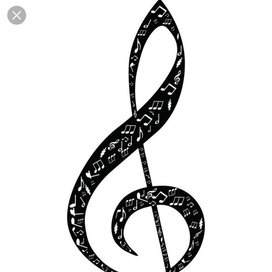 Скрипичный ключ черно белый