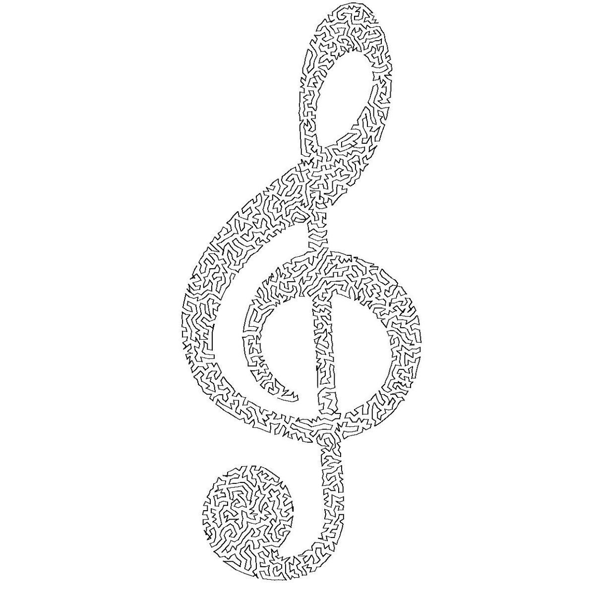 Скрипичный ключ раскраска