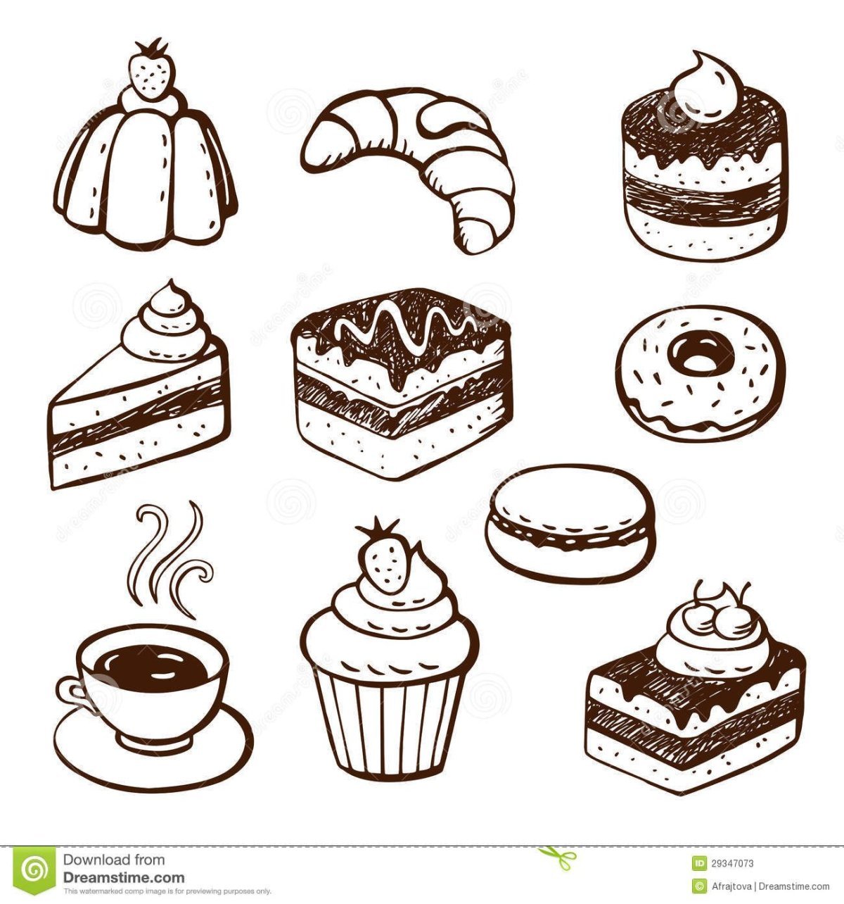 Кондитерские изделия карандашом