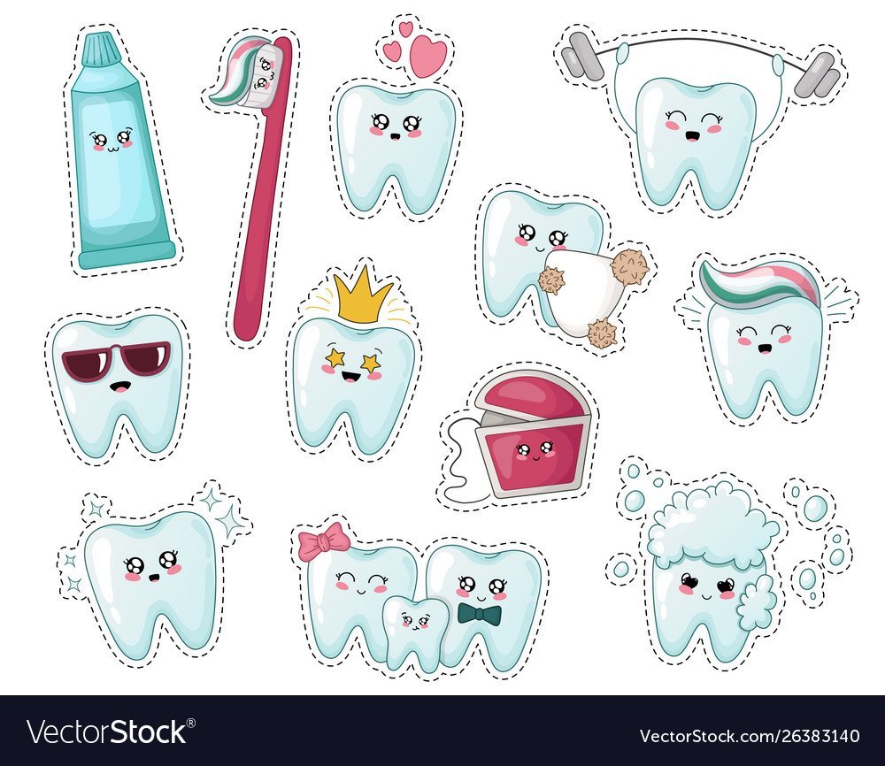 Наклейки зубики